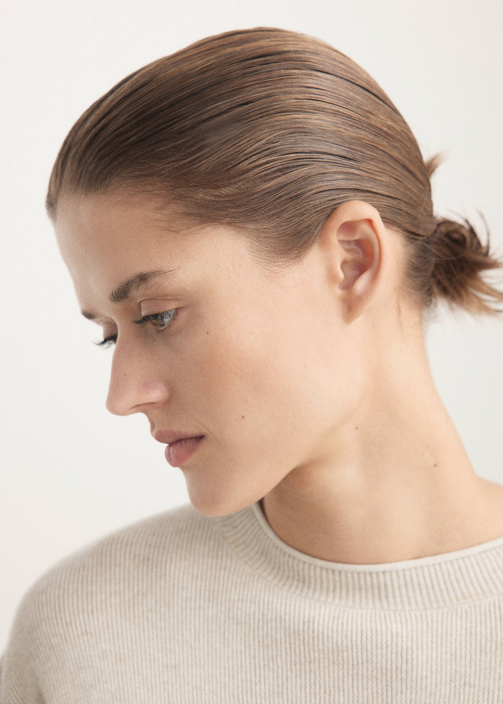 Fluid sweatshirt in cotton-linen fabric - Details of the article 1