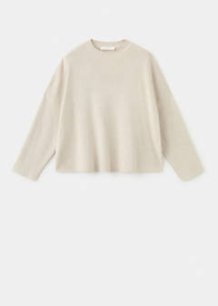 Fluid sweatshirt in cotton-linen fabric — Beige 6
