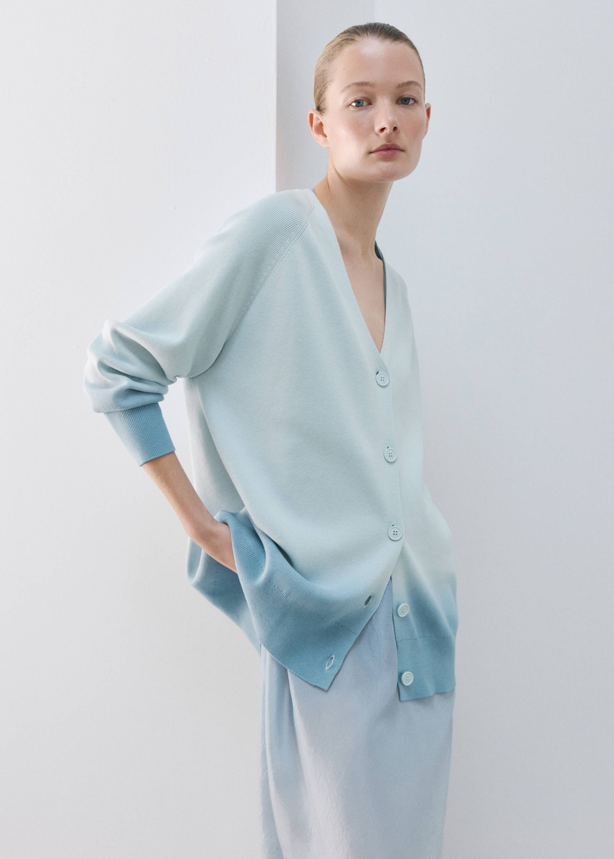 100% cotton gradient cardigan - Medium plane