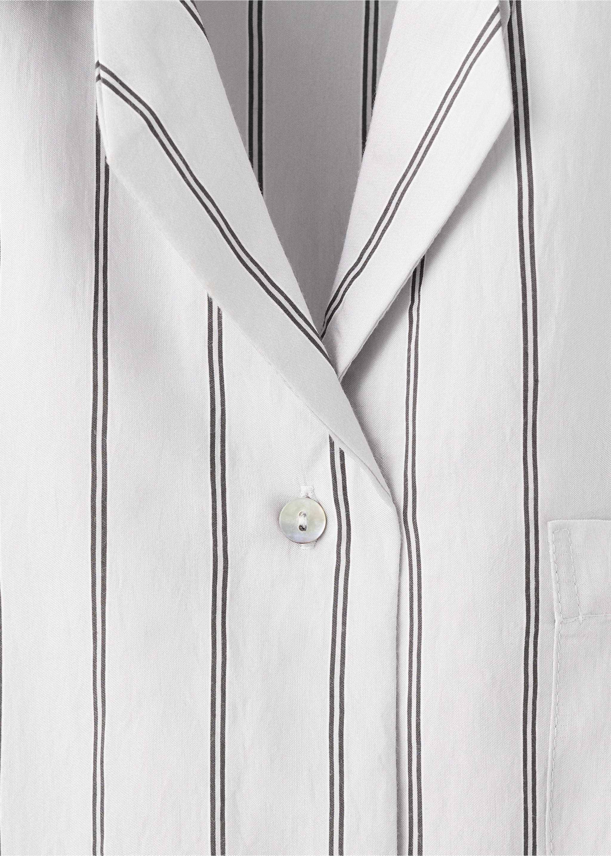 Camisa pijama rayas bolsillo delantero - Detalle del artículo 8, Gris. Ref: 27083320-00.