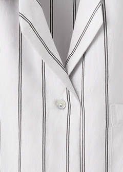 Striped pyjama shirt with front pocket — Grey 7
