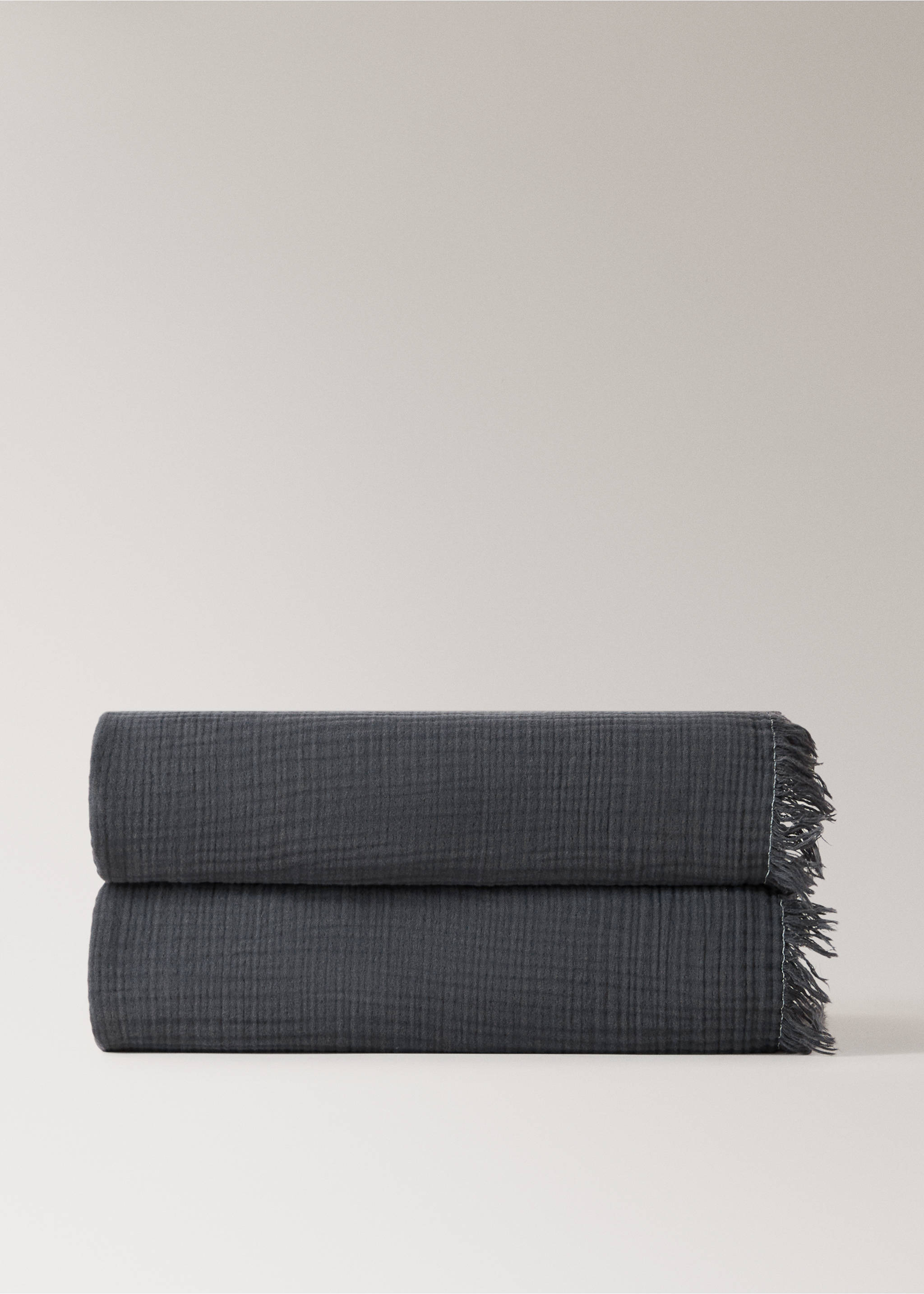 Cotton gauze blanket - Article without model, Charcoal. Ref: 27083322-00.