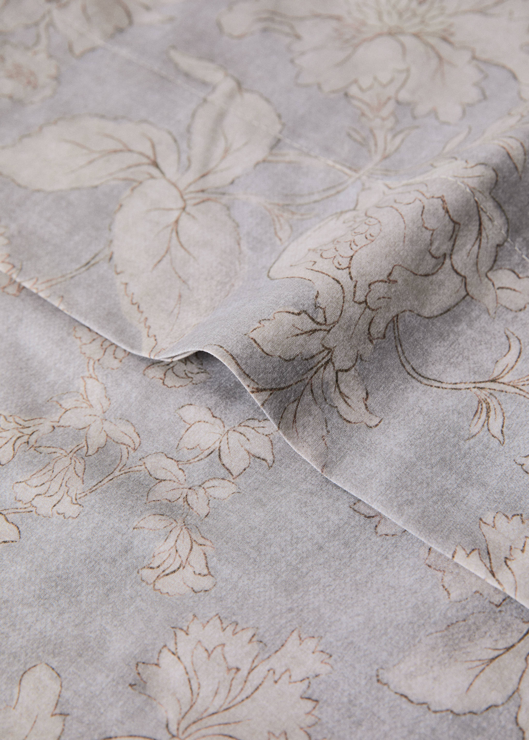 Vintage floral percale cotton pillowcase 45x110 cm - Details of the article 1