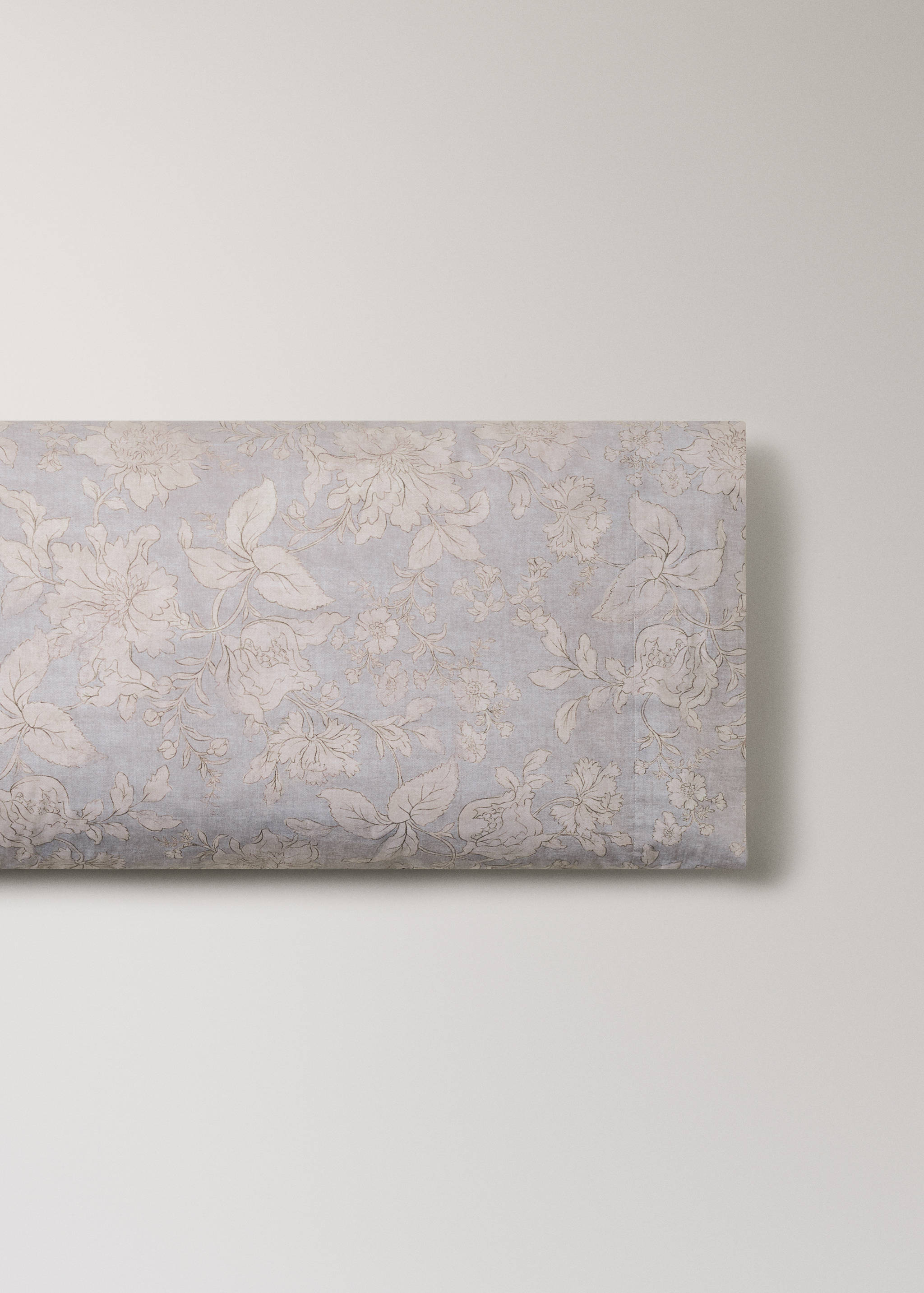 Kussensloop van perkal katoen met vintage bloemenprint 45x110cm - Artikel zonder model