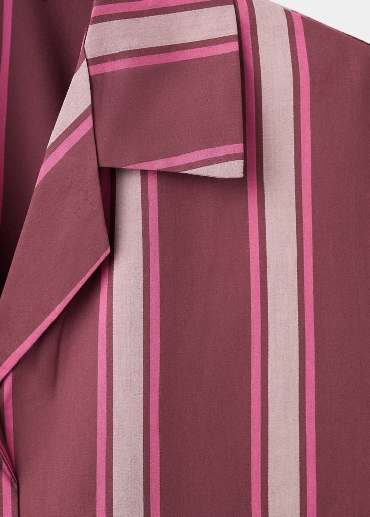 Short-sleeve striped pyjama top — Fuchsia