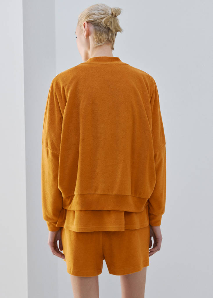 Terry cotton cardigan — Orange