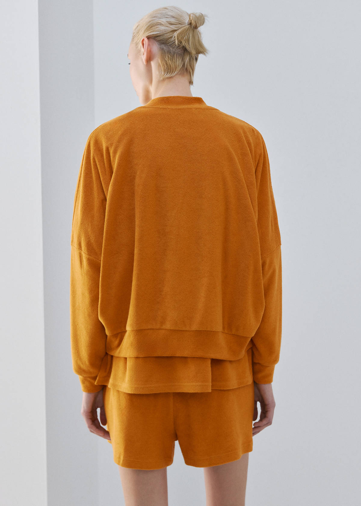 Terry cotton cardigan — Orange