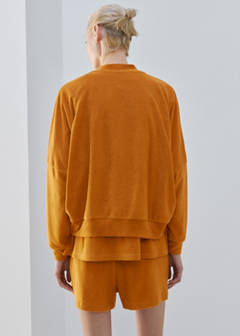 Terry cotton cardigan — Orange 3