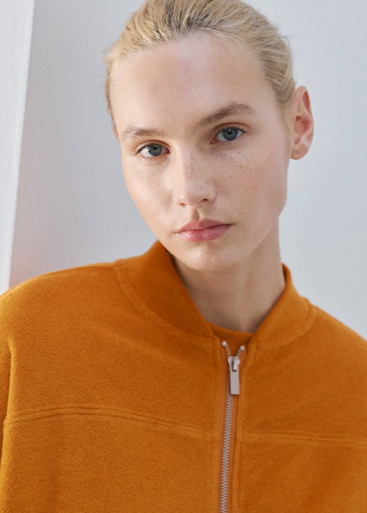 Terry cotton cardigan — Orange