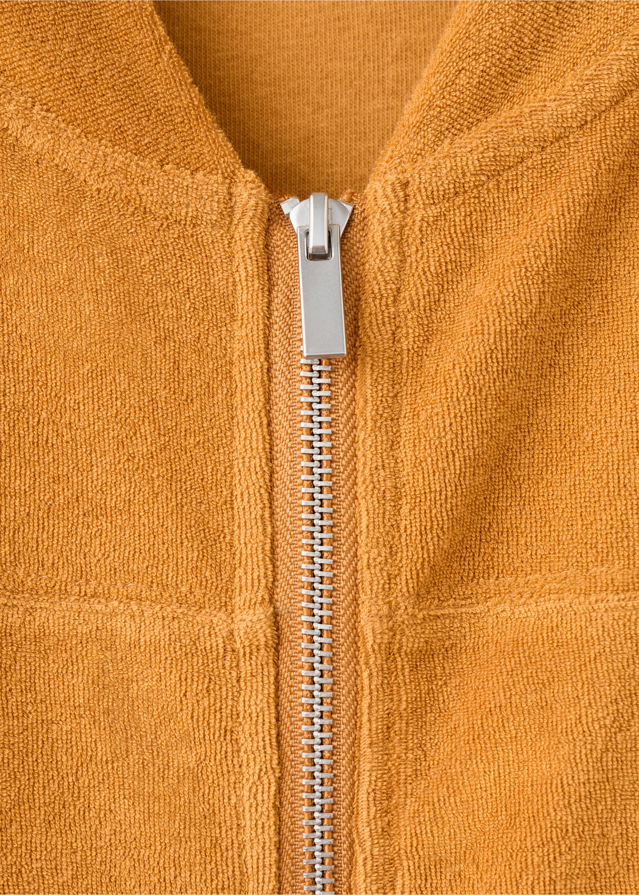 Terry cotton cardigan - Details of the article 8, Orange. Ref: 27083328-00.