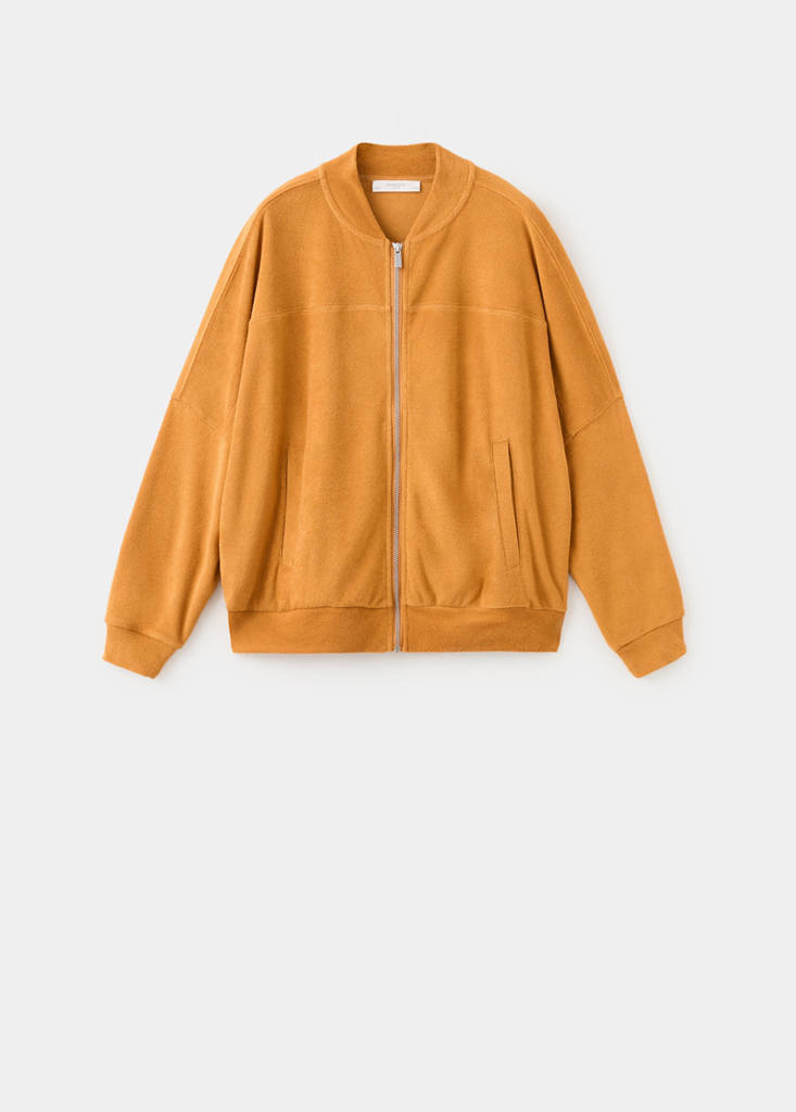 Terry cotton cardigan — Orange