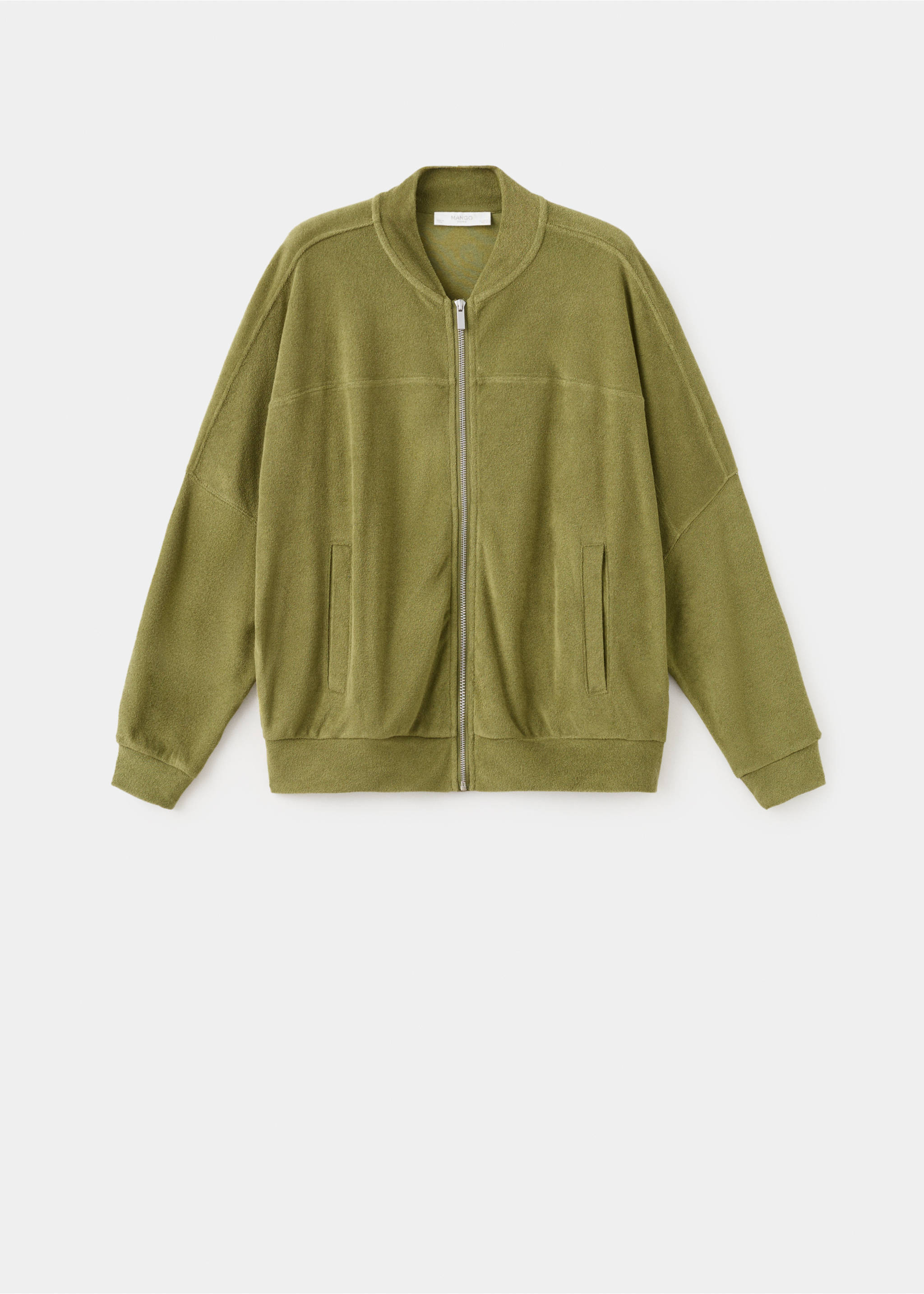 Terry cotton cardigan - Article without model, Khaki. Ref: 27083328-00.