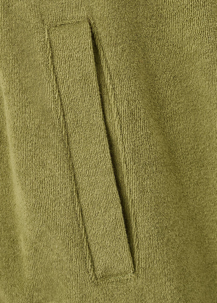 Terry cotton cardigan — Khaki