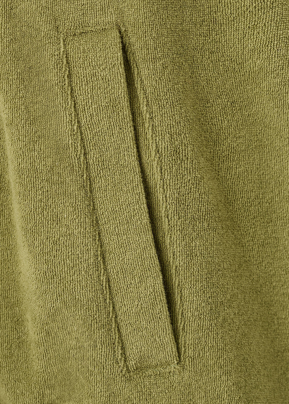 Terry cotton cardigan — Khaki