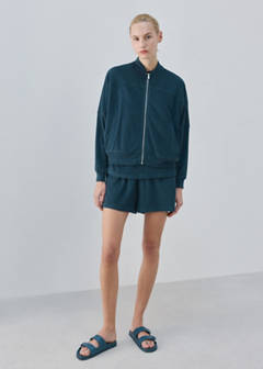 Terry cotton cardigan — Blue 2