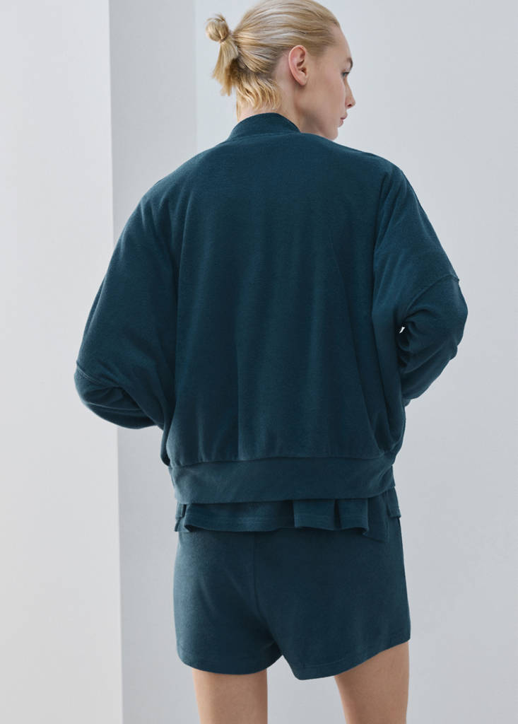 Terry cotton cardigan — Blue