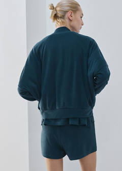 Terry cotton cardigan — Blue 3