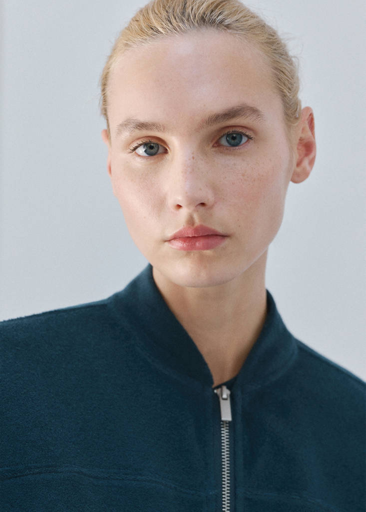 Terry cotton cardigan — Blue
