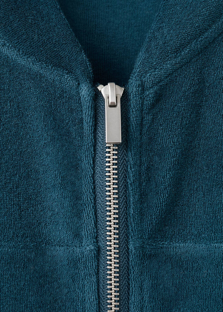 Terry cotton cardigan — Blue