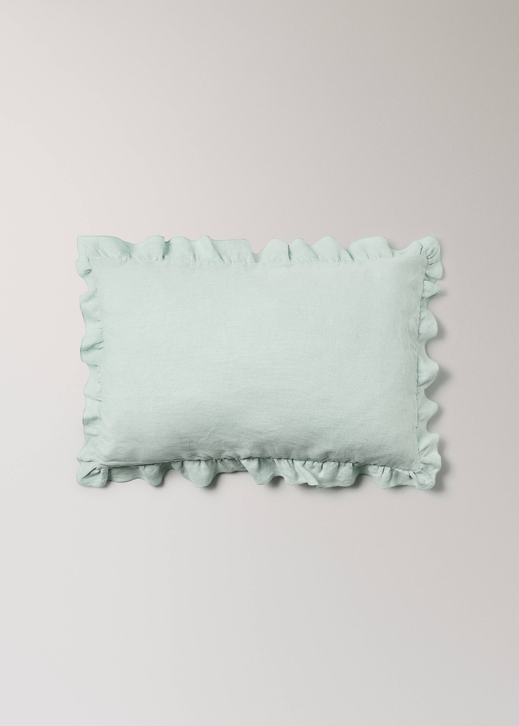 100% linen cushion cover with ruffle 40x60 cm - Article without model
