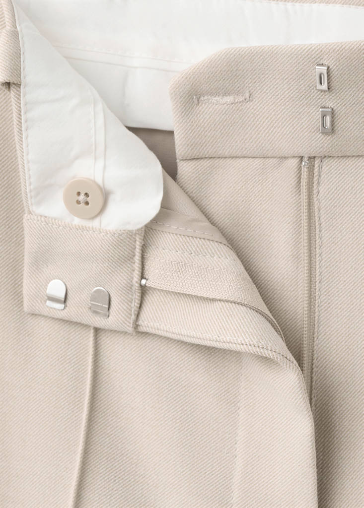 Straight mid-rise trousers — Ivory White