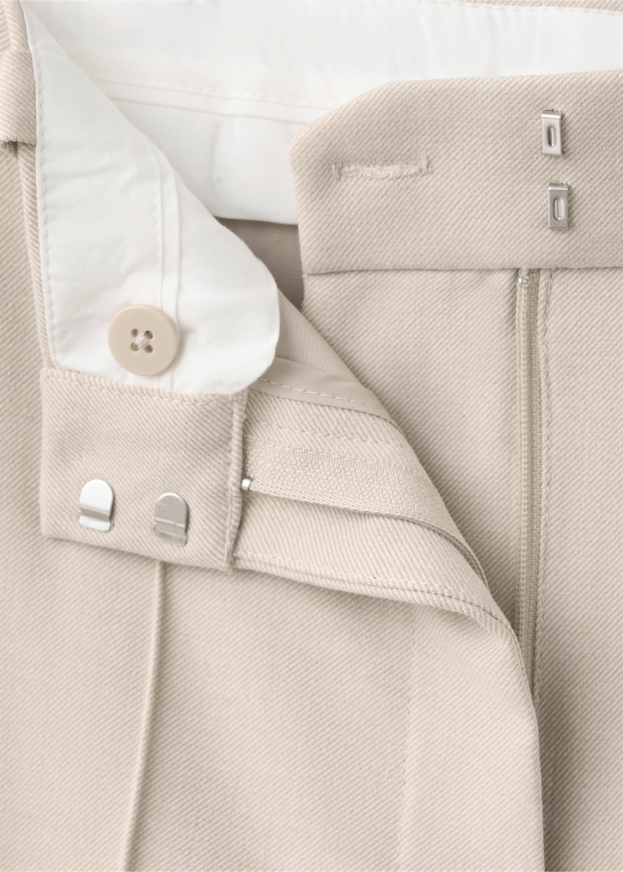 Pantalón recto tiro medio - Detalle del artículo 8, Blanco marfil. Ref: 27083333-00.