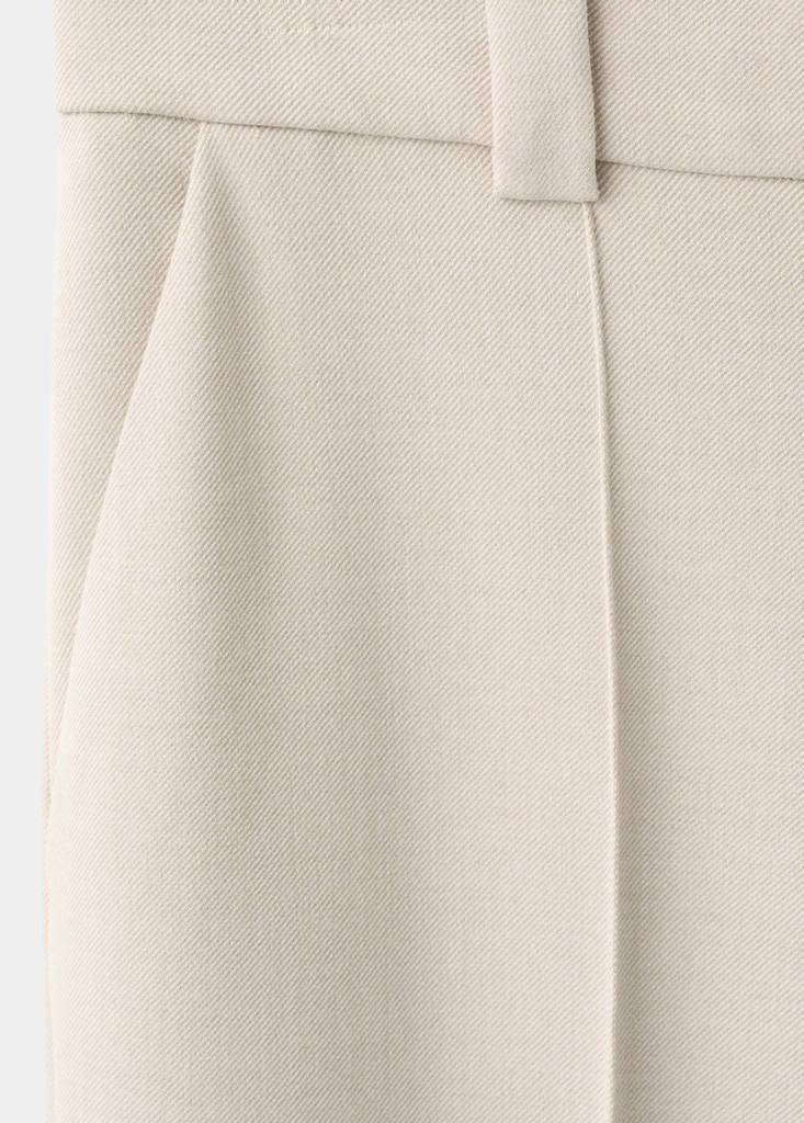 Straight mid-rise trousers — Ivory White