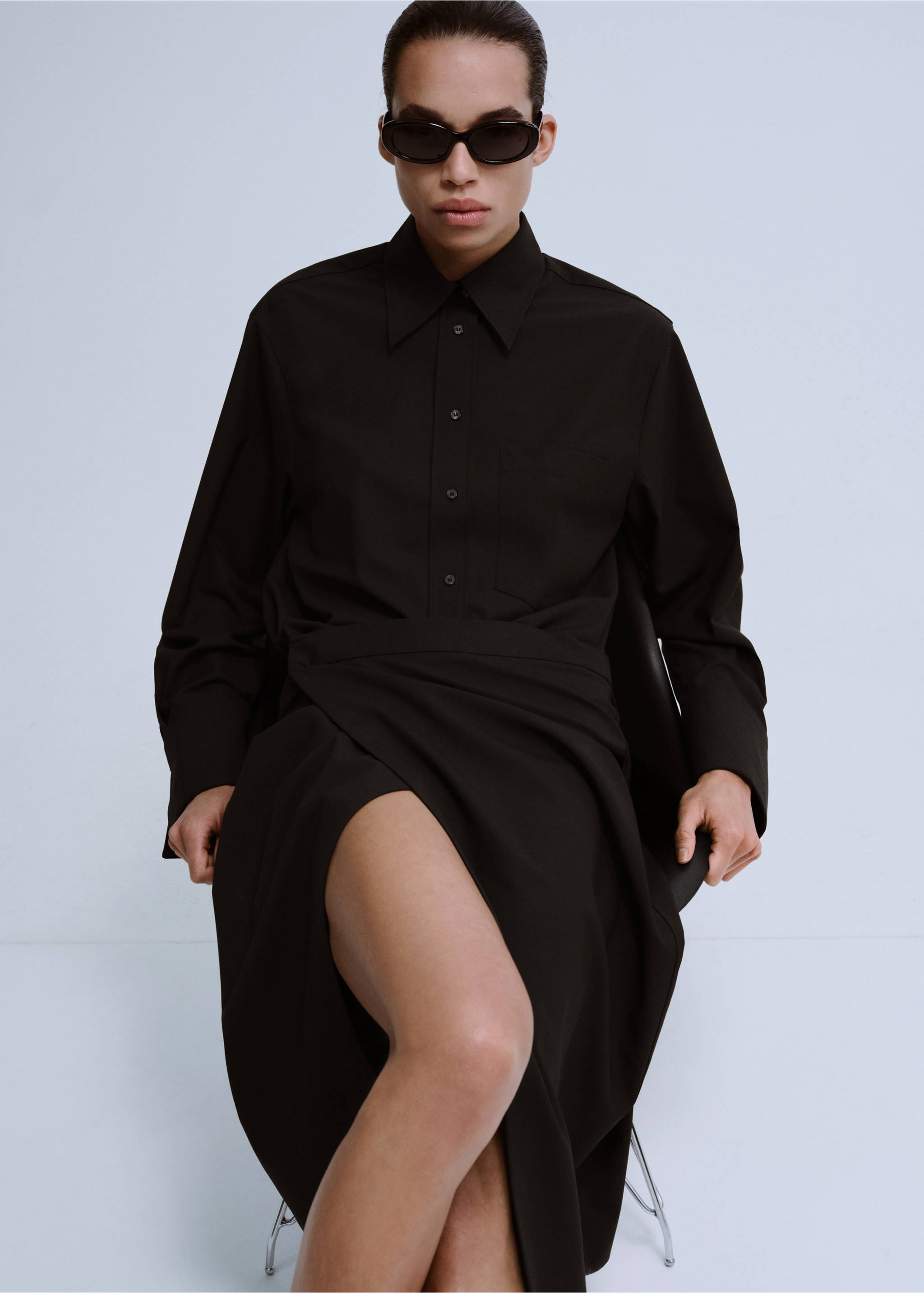 直筒衬衫配口袋 - null, 巧克力色. Ref: 27083334-00.