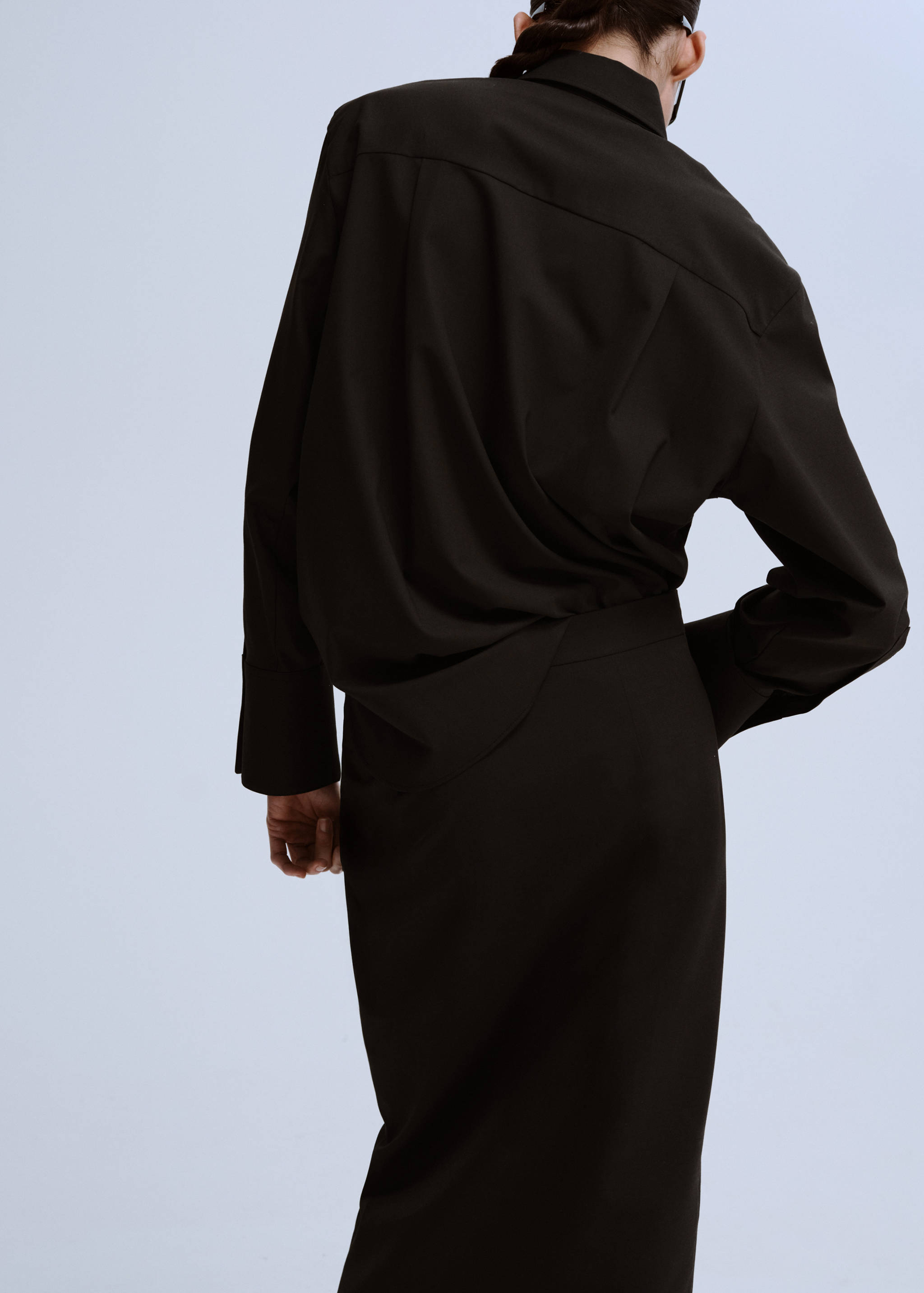 直筒衬衫配口袋 - null