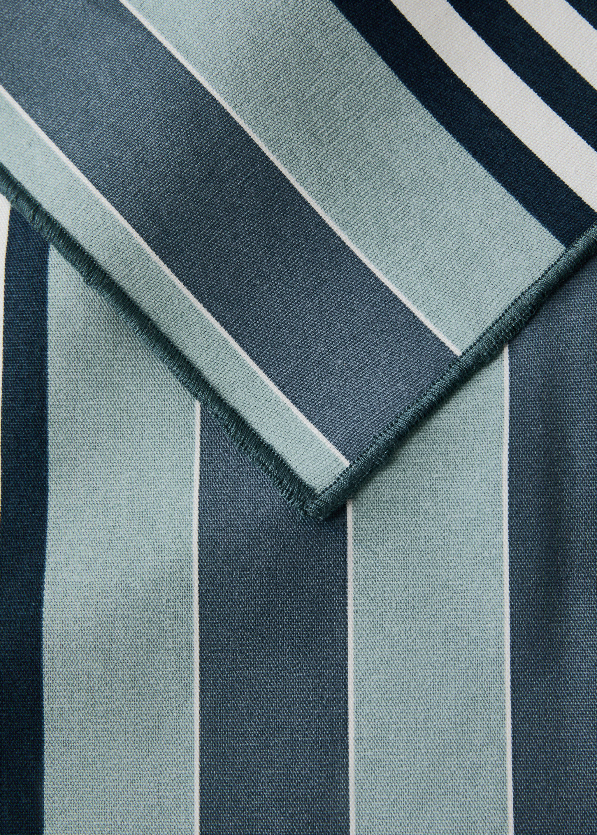 Скатертина із 100% бавовни з полімерним покриттям і принтом у смужку, на 6–8 персон - Детальніше про товар 1