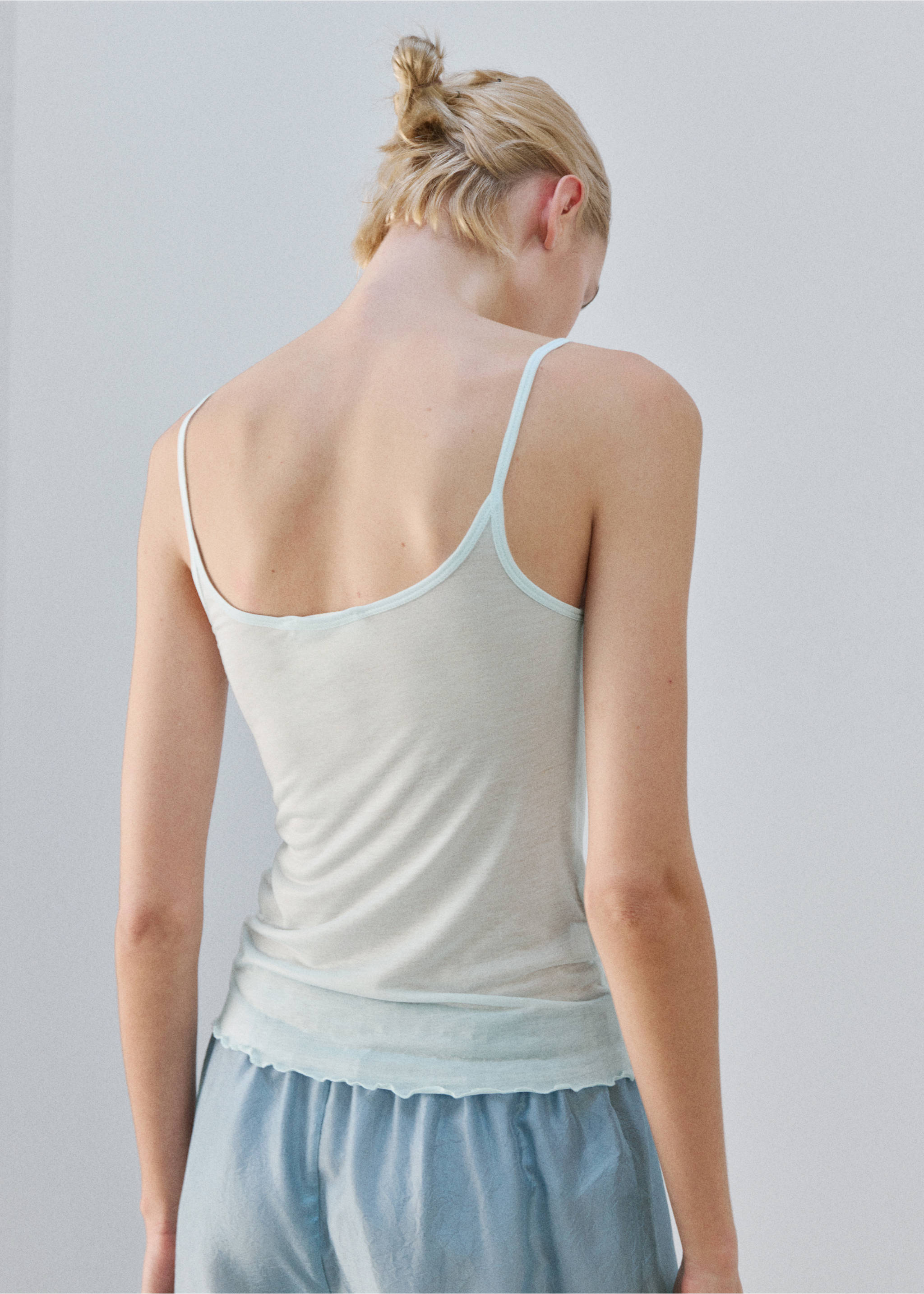 Micromodal tank top - Reverse of the article, Blue. Ref: 27083338-00.