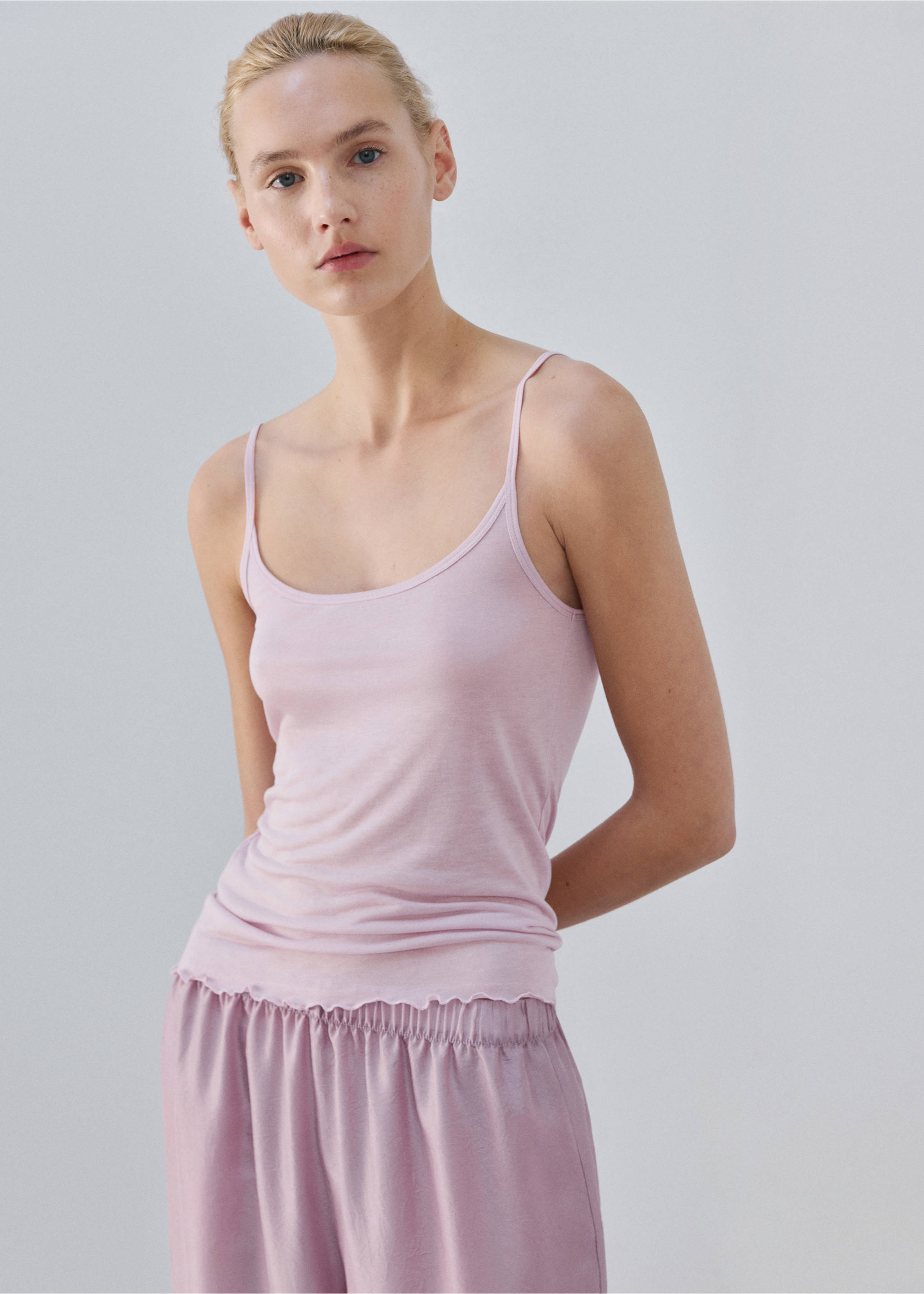 Micromodal tank top - Medium plane, Lilac. Ref: 27083338-00.
