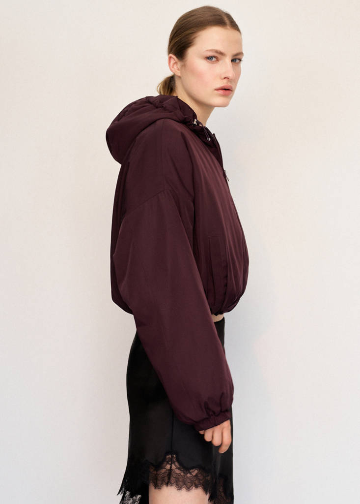 Oversized hooded jacket — Maroon