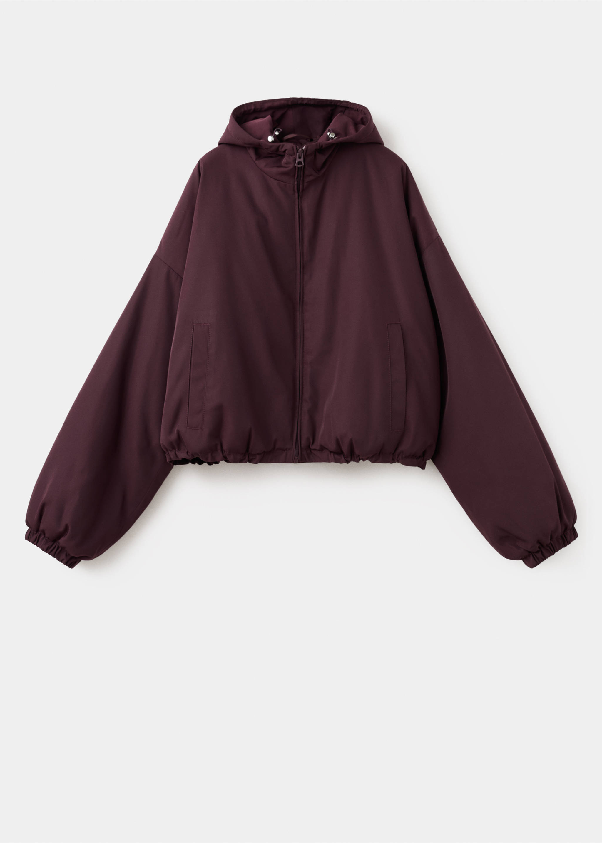 Oversized hooded jacket - Article without model, Maroon. Ref: 27083340-00.