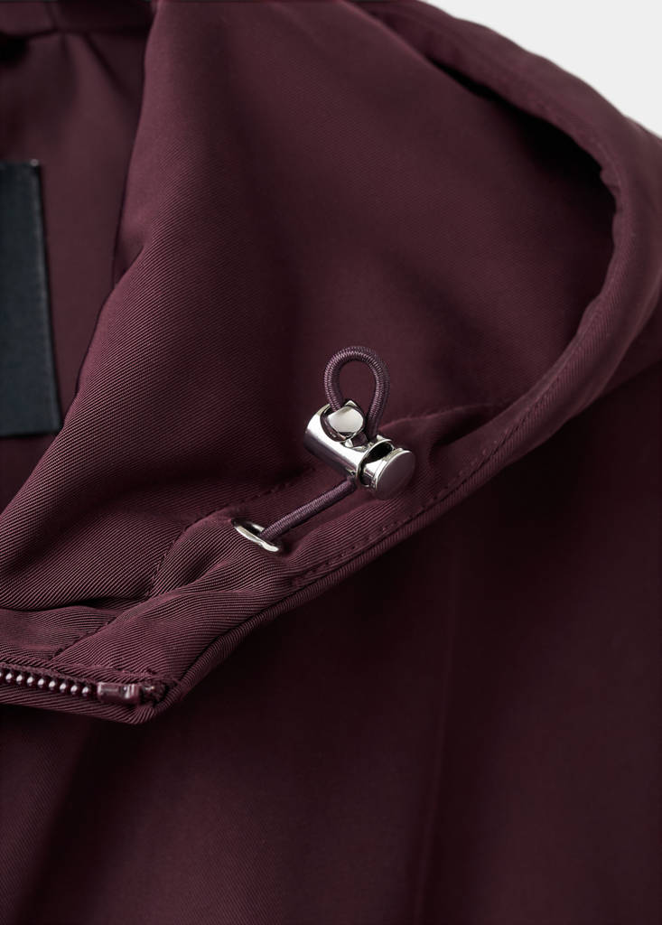 Oversized hooded jacket — Maroon