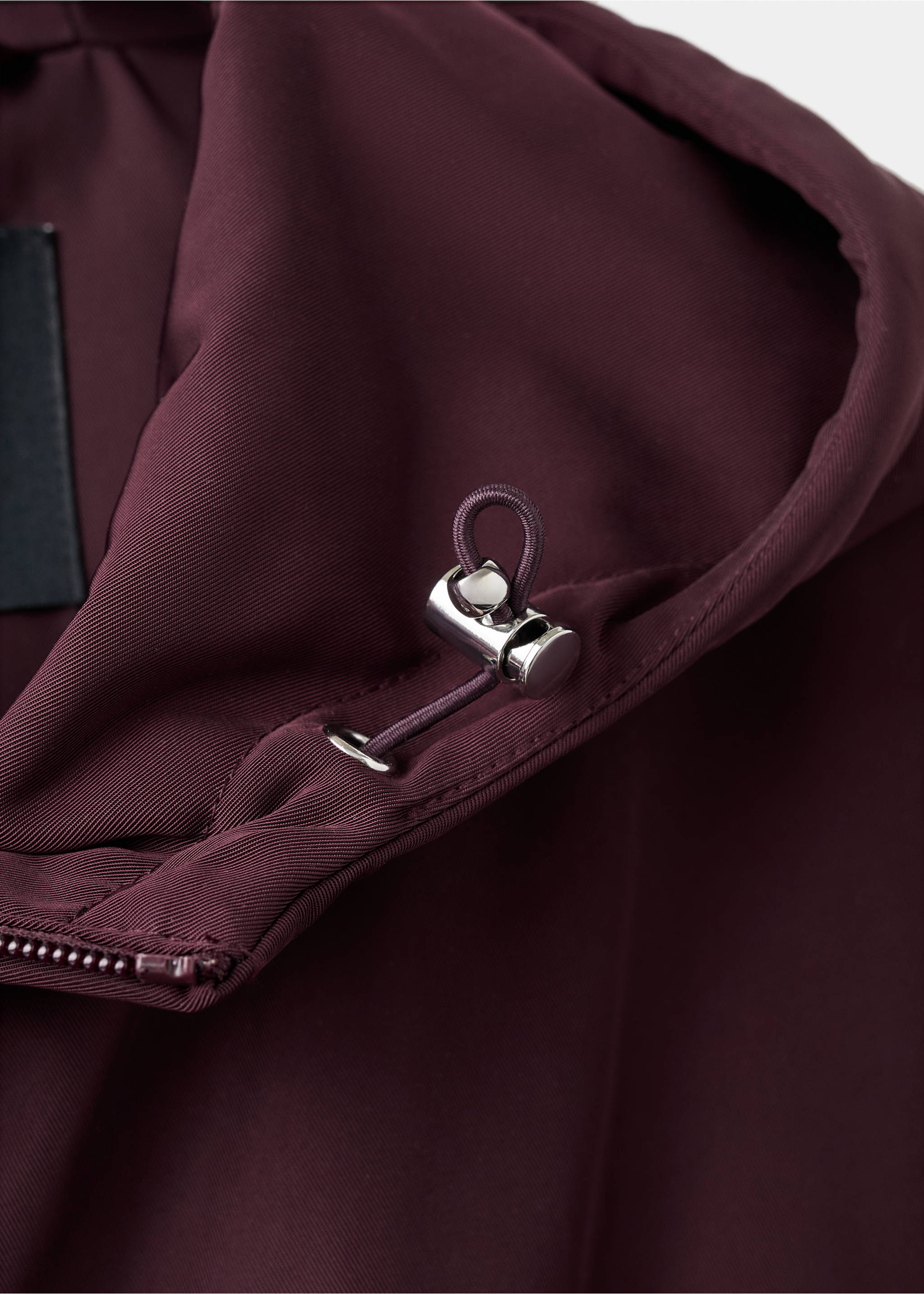 Oversized hooded jacket - Details of the article 8, Maroon. Ref: 27083340-00.