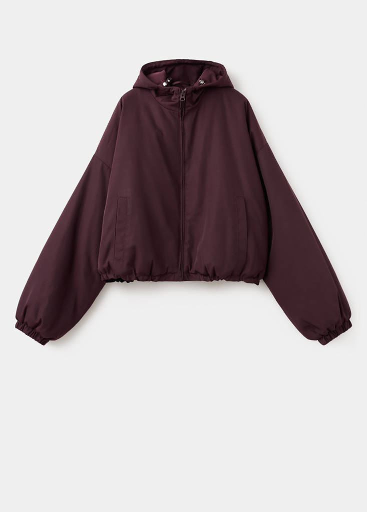 Oversized hooded jacket — Maroon