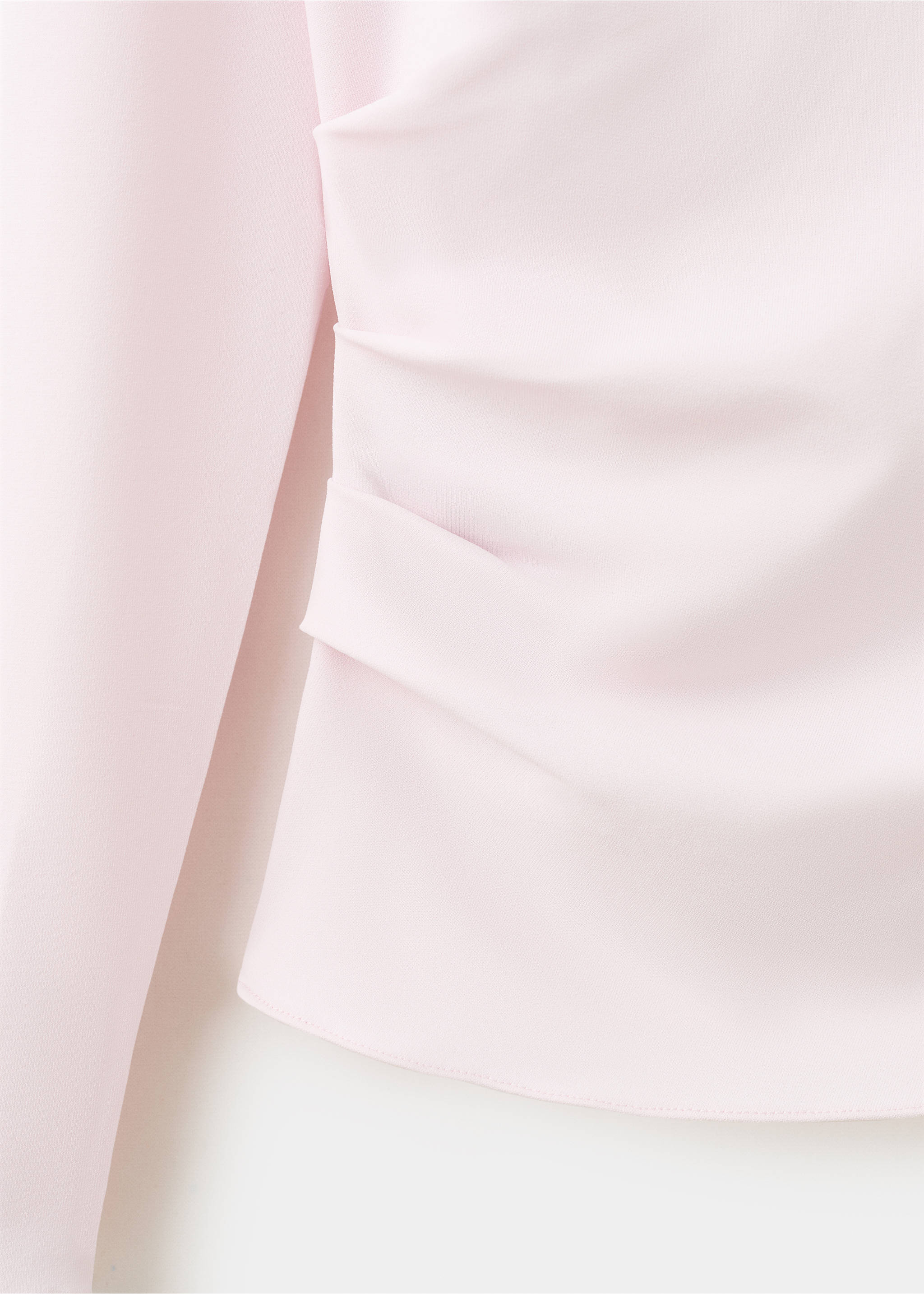 Asymmetric long-sleeve top - Details of the article 8, Pale Pink. Ref: 27083341-00.