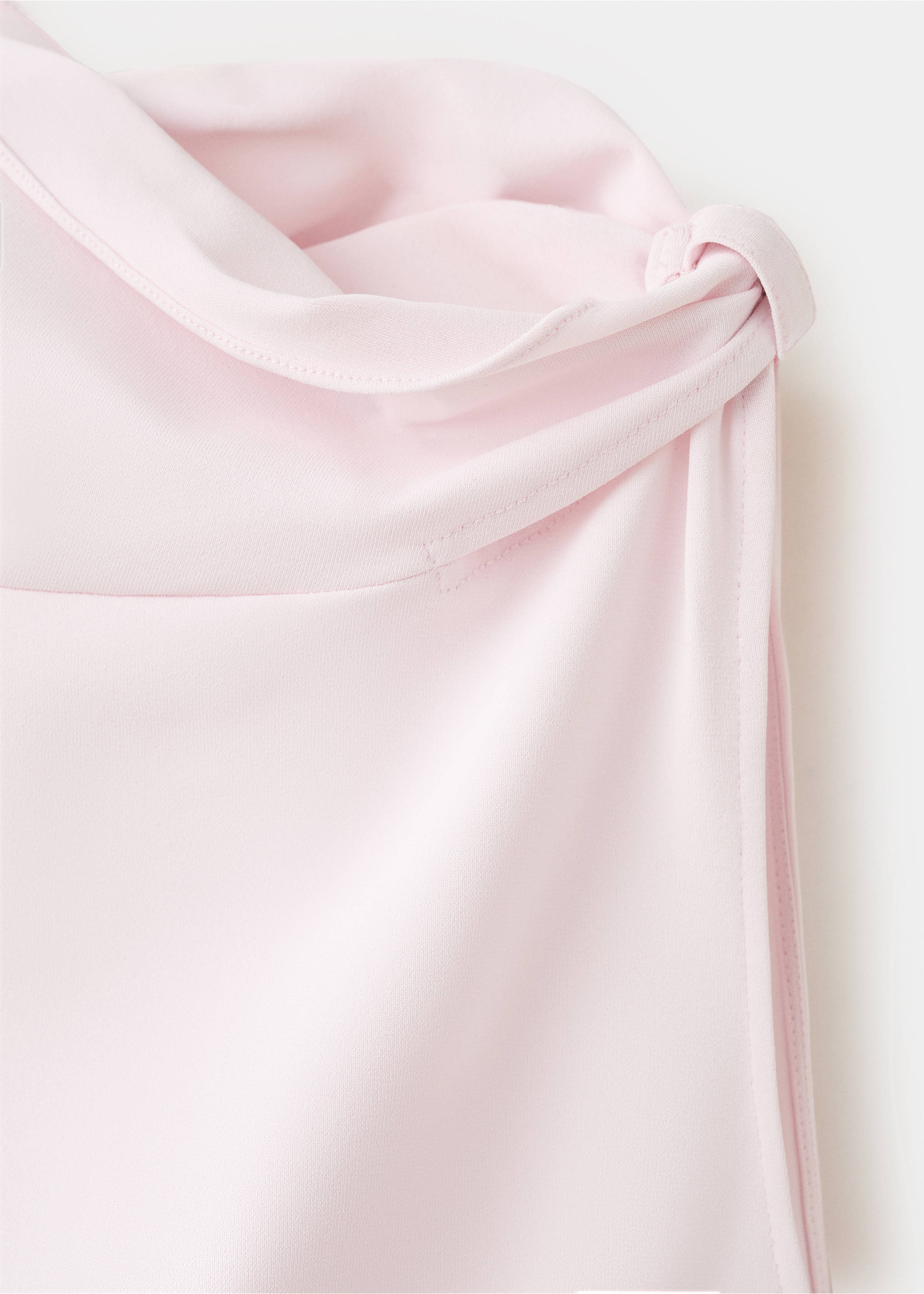 Asymmetric long-sleeve top - Details of the article 0, Pale Pink. Ref: 27083341-00.