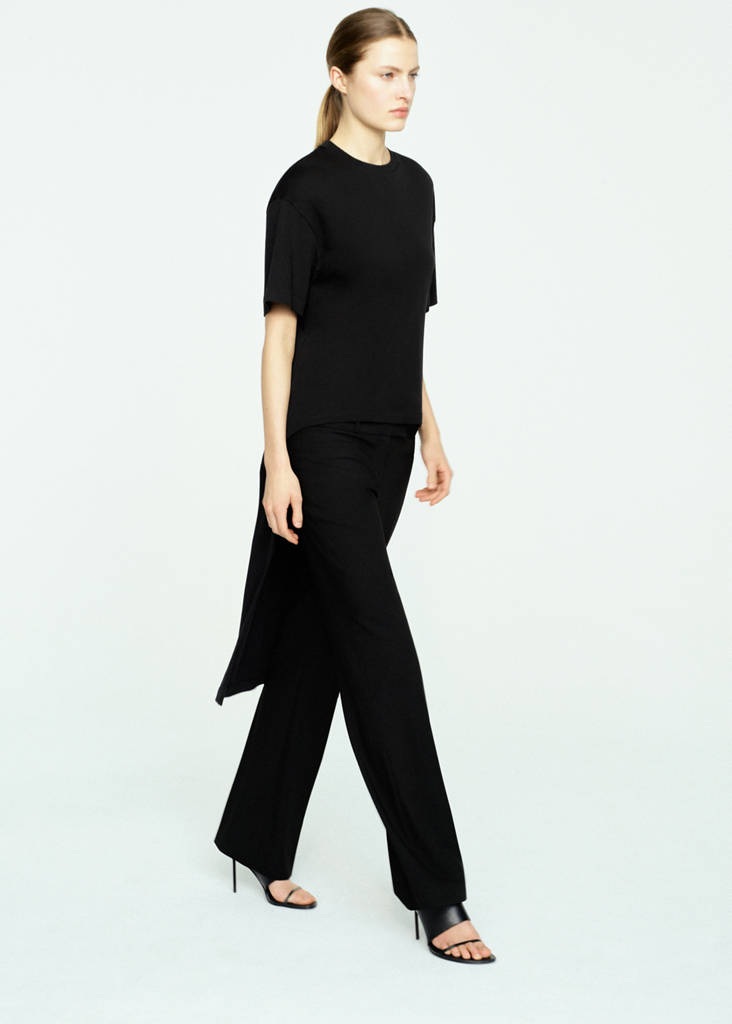 Straight-leg trousers with belt loops — Black
