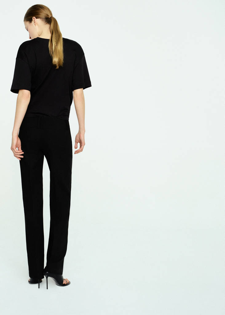 Straight-leg trousers with belt loops — Black
