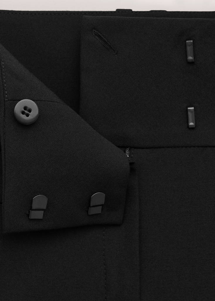 Straight-leg trousers with belt loops — Black