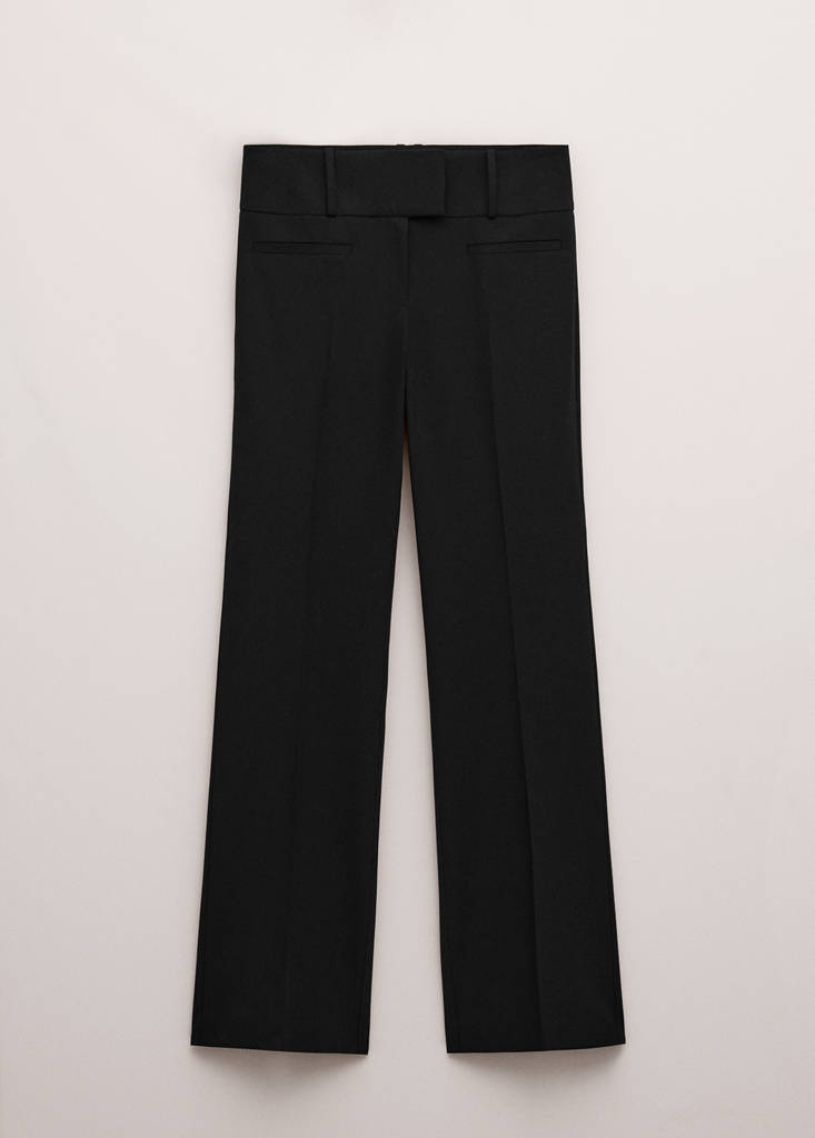 Straight-leg trousers with belt loops — Black