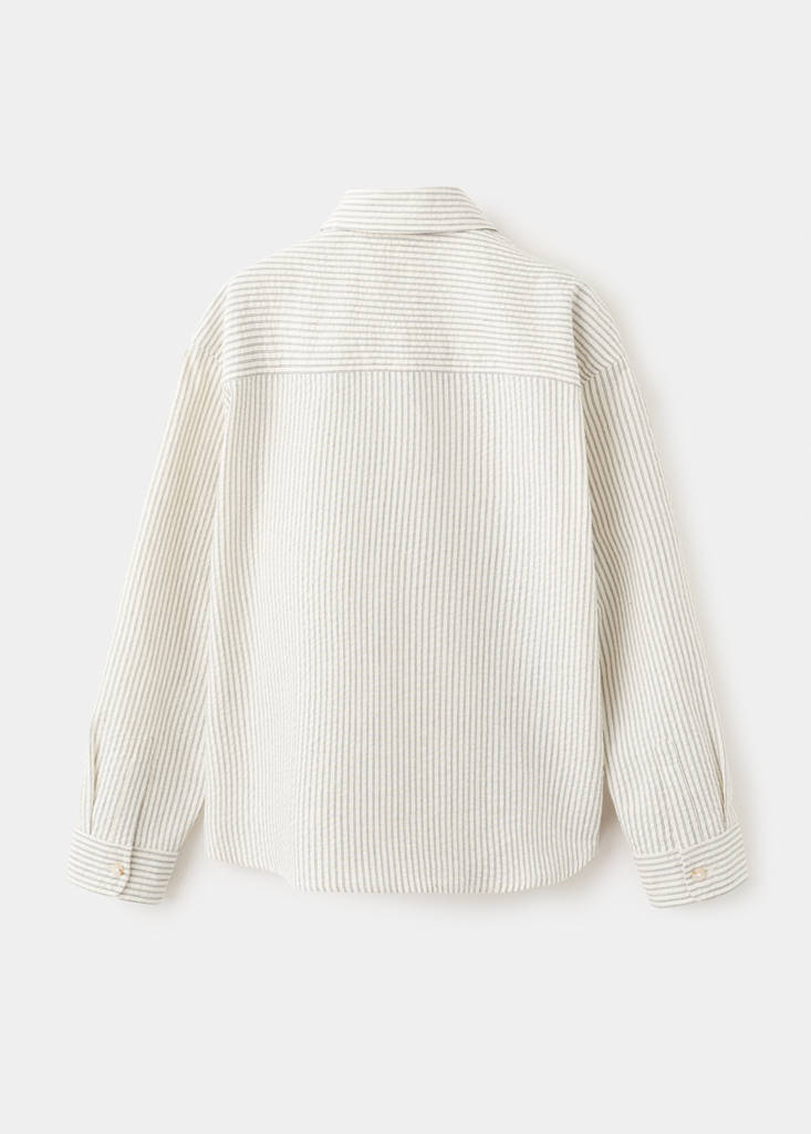 Striped cotton shirt — Ecru