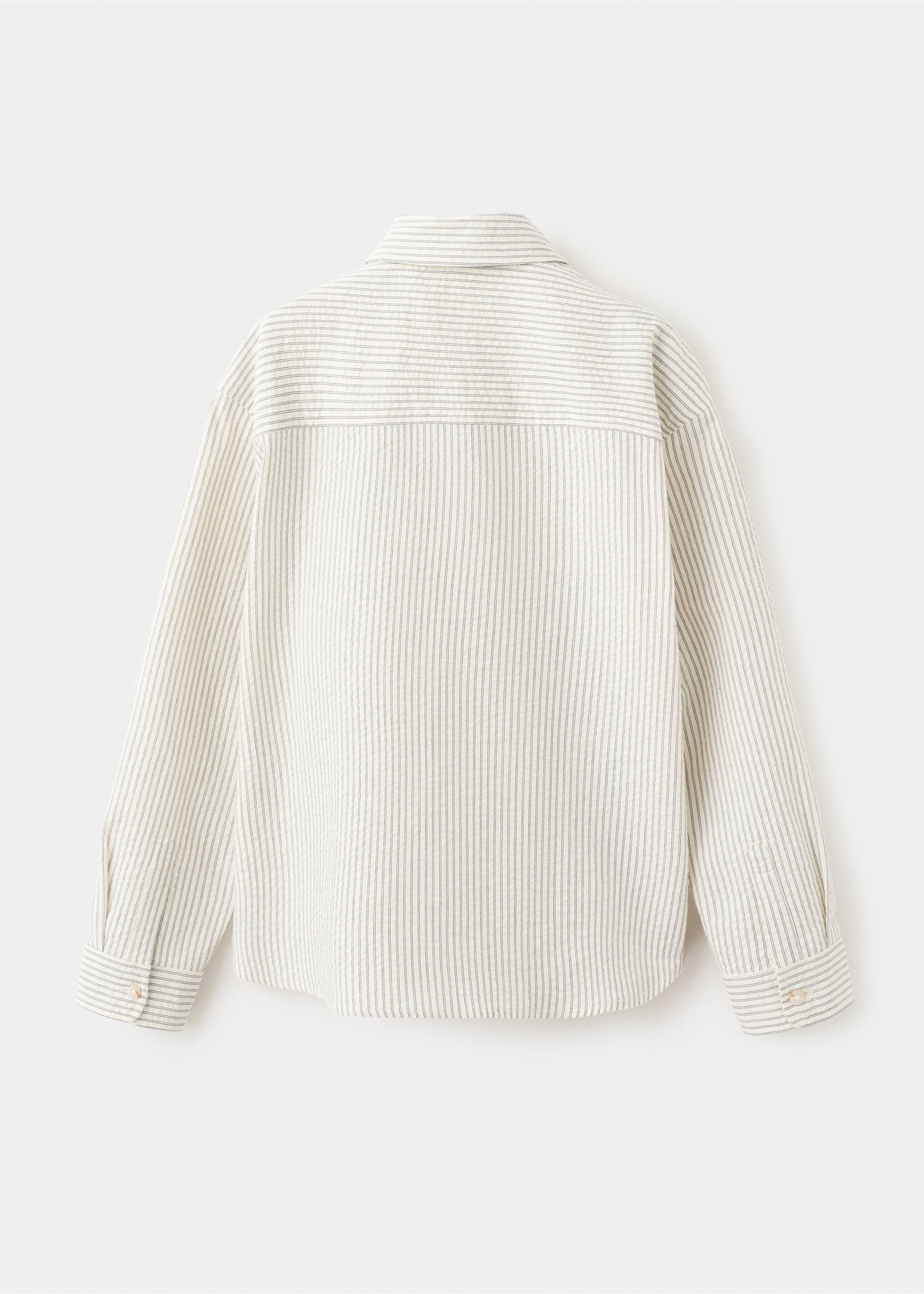 Striped cotton shirt - Reverse of the article, Ecru. Ref: 27083707-00.