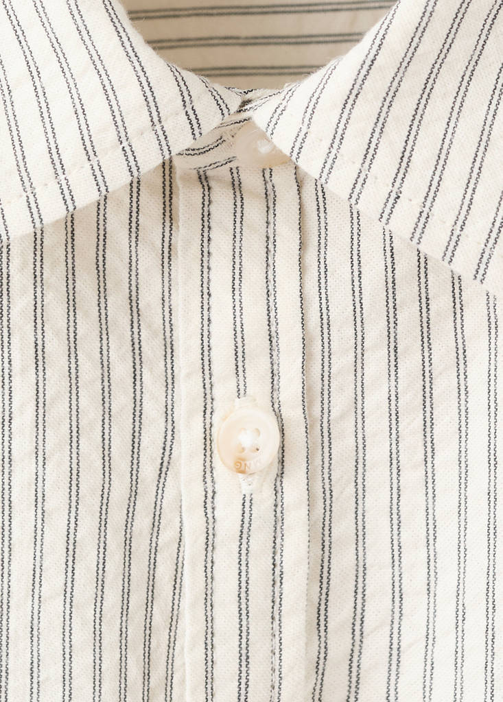 Striped cotton shirt — Ecru