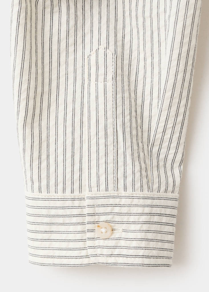 Striped cotton shirt — Ecru