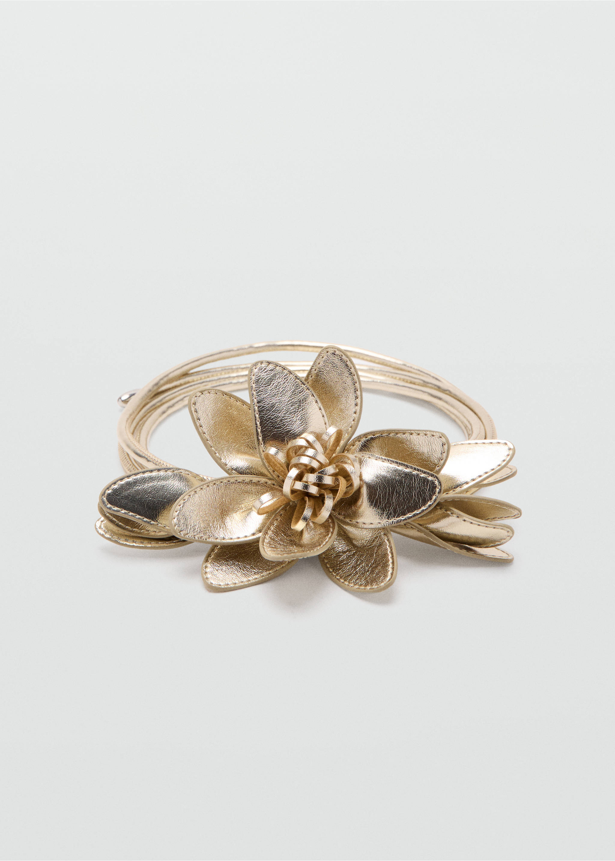 Ремень с металлизированным цветком - Изделие без модели, Золото. Ref: 27083708-00.