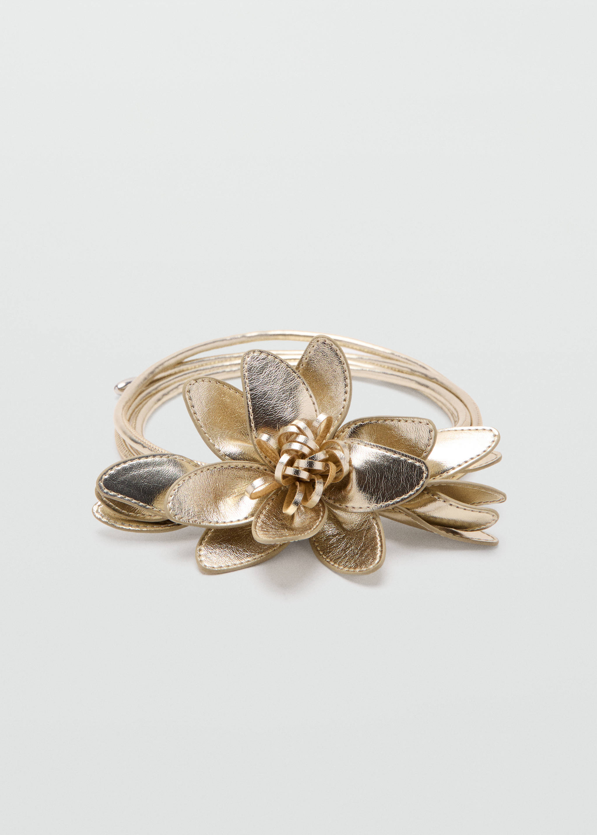 Ремень с металлизированным цветком - Изделие без модели