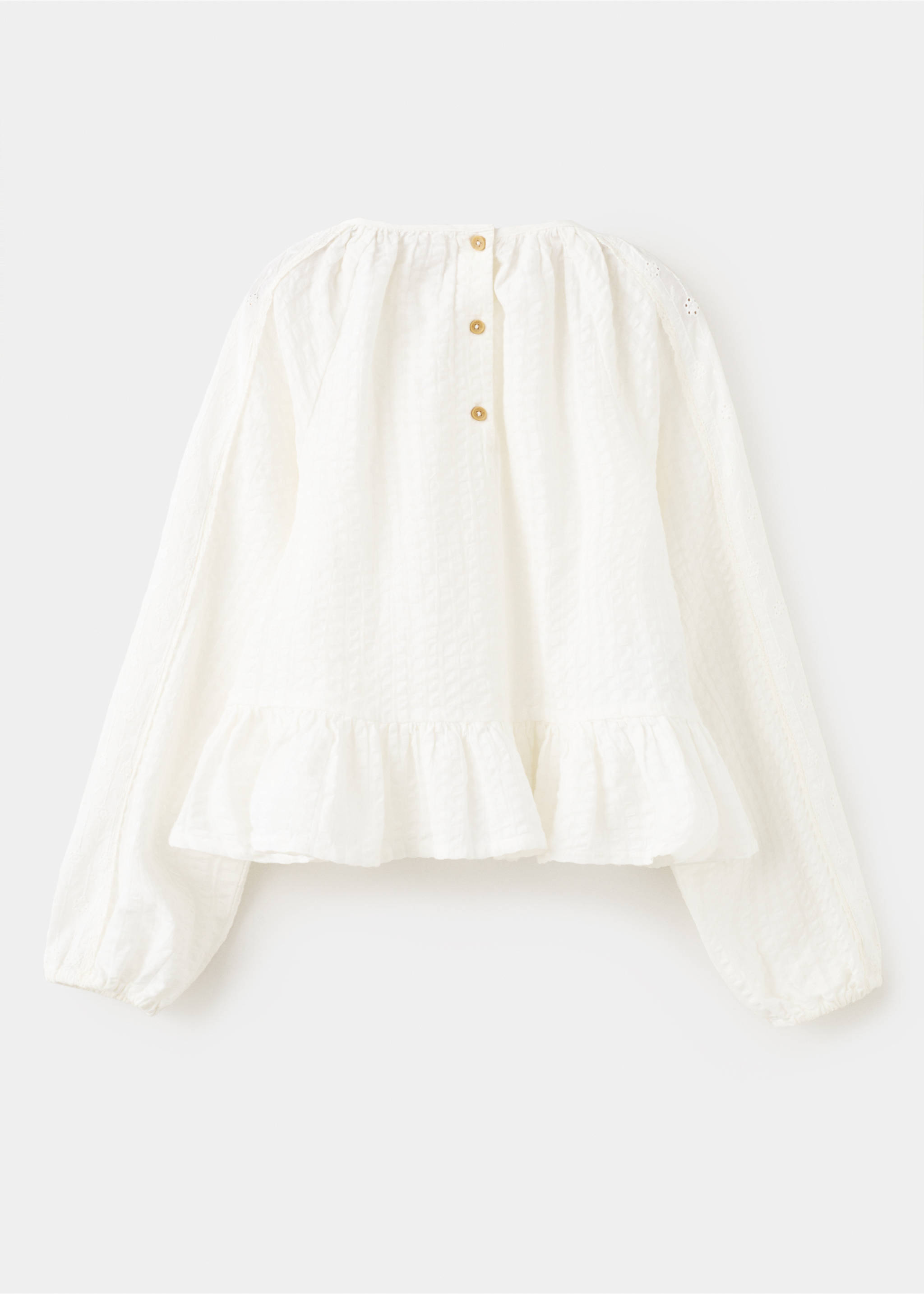 A-line cotton blouse - Reverse of the article, Off White. Ref: 27083709-00.